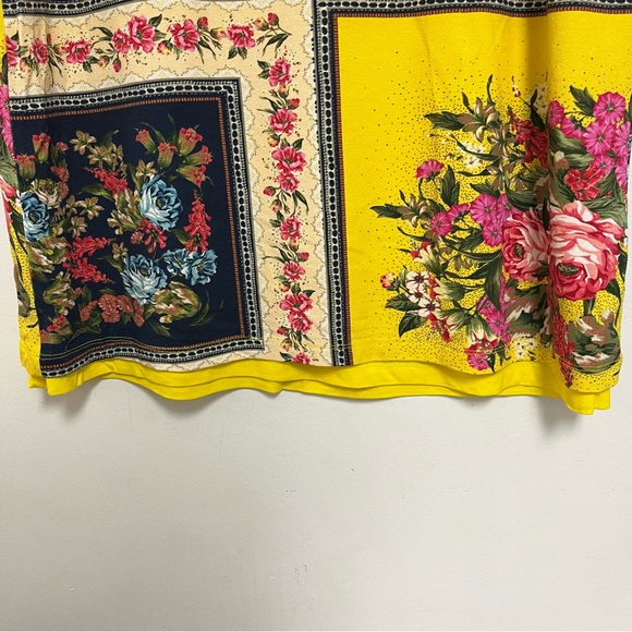 Farm Rio For Anthropologie Medium Dress Patchwork Floral Short Sleeve Shift - Picture 6 of 6